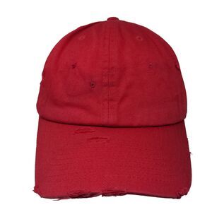 KB ETHOS Vintage Slideback Hat Red One Size Adjustable Distressed Blank
